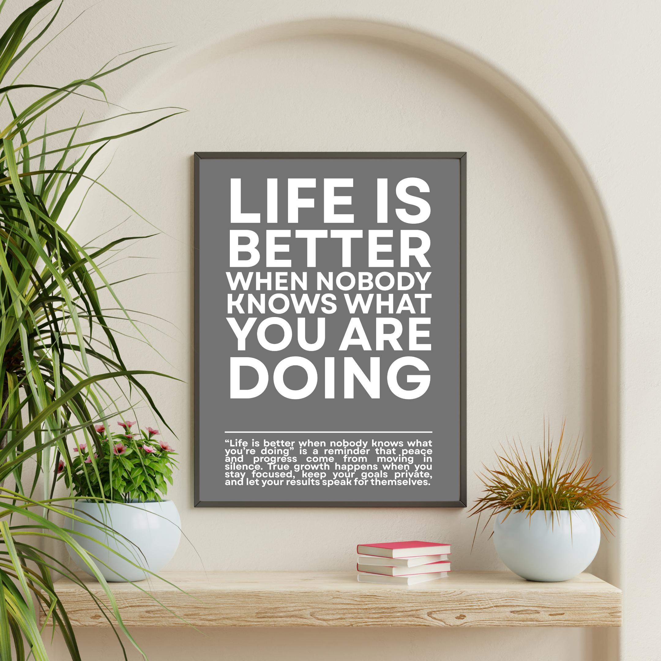 Life is Better When NOBODY Knows What You Are Doing