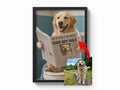 Custom Pet on Toilet with Newspaper Print Framory Prints